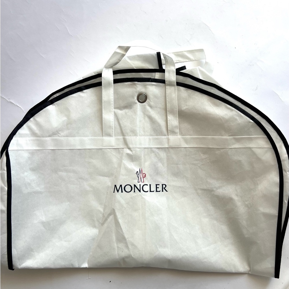 Moncler White and Black Logo Garment Bag with Red Accent - Picture 6 of 6